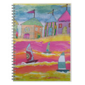 Whimsical Sailboats and Beach Huts Notizblock (Vorderseite)