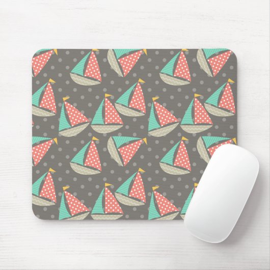 Whimsical Sailboats Mousepad (Mit Mouse)
