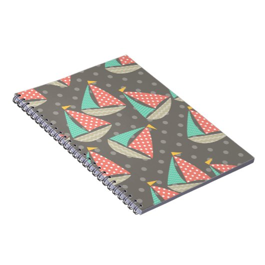 Whimsical Sailboats SpiralNotebook Notizblock (Rechte Seite)