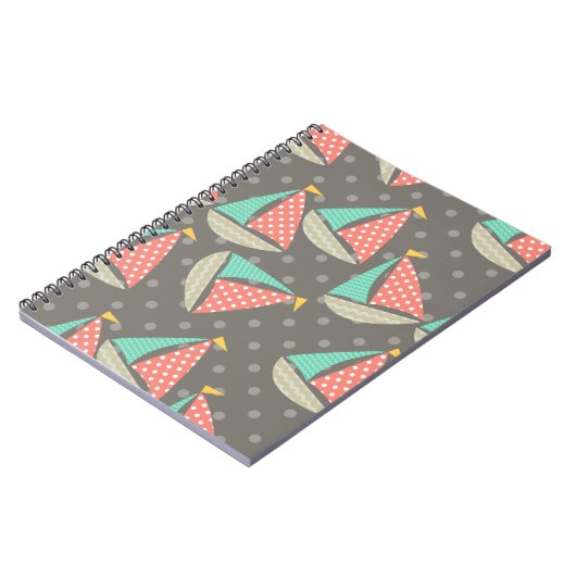 Whimsical Sailboats SpiralNotebook Notizblock (Linke Seite)