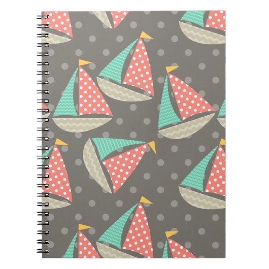 Whimsical Sailboats SpiralNotebook Notizblock (Vorderseite)