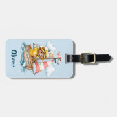 Whimsical Sailor Bear on Sailboat  Gepäckanhänger (Vorderseite horizontal)