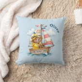 Whimsical Sailor Bear on Sailboat Kissen (Decke)