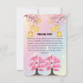 Whimsical Sakura Cherry Blossom Tree Baby Dusche Dankeskarte (Vorderseite)
