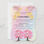 Whimsical Sakura Cherry Blossom Tree Baby Dusche Einladung (Vorderseite)