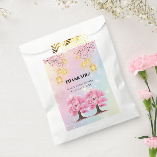 Whimsical Sakura Cherry Blossom Tree Baby Dusche Geschenktütchen (Versiegelt)