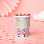 Whimsical Sakura Cherry Blossom Tree Baby Dusche Pappbecher