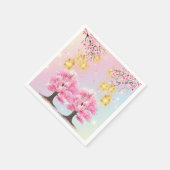 Whimsical Sakura Cherry Blossom Tree Baby Dusche Serviette (Ecke)
