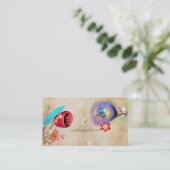 Whimsical Sakura Designer Layered Visitenkarte (Stehend Vorderseite)