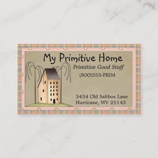 Whimsical Saltbox House Business Card Visitenkarte (Vorderseite)