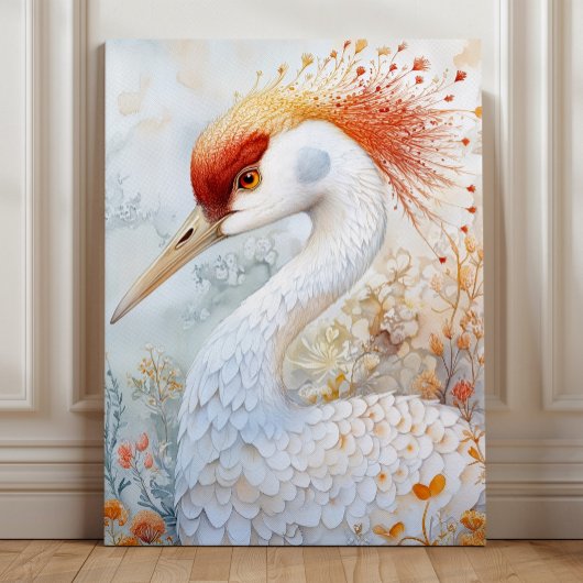 Whimsical Sandhill Crane Leinwanddruck