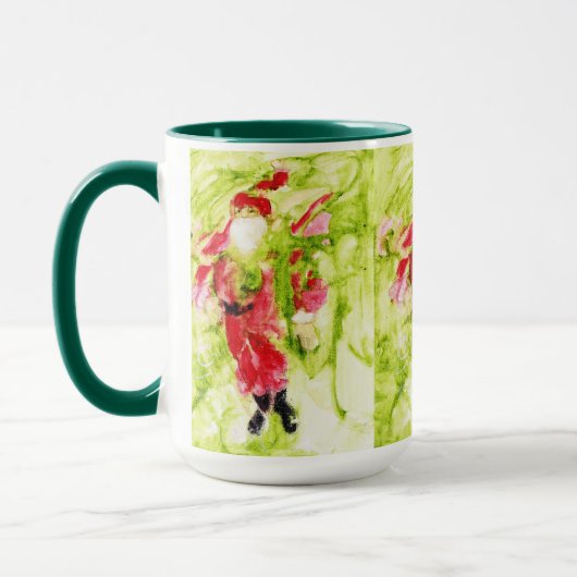 Whimsical Santa 15oz Tasse (Links)