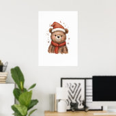 Whimsical Santa Bar mit rotem Scarf Poster (Heimbüro)