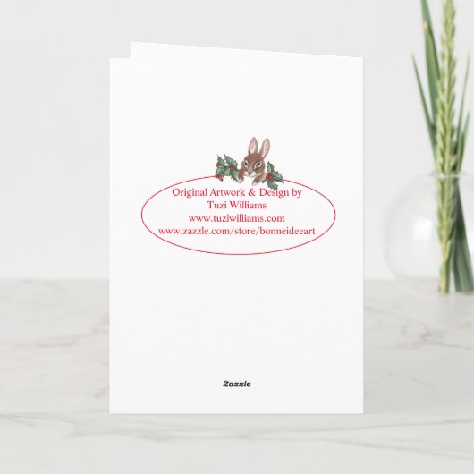 Whimsical Santa Bunny Rabbit Weihnachten Vintag (Rückseite)