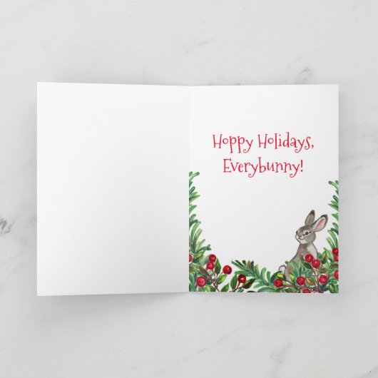 Whimsical Santa Bunny Rabbit Weihnachten Vintag (Innenseite)