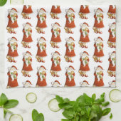 Whimsical Santa & Cats Geschirrtuch (Gefaltet)