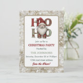 Whimsical Santa Christmas Party Invitation  Einladung (Stehend Vorderseite)