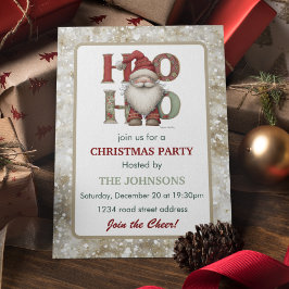 Whimsical Santa Christmas Party Invitation Einladung
