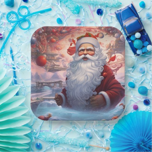 Whimsical Santa Claus 1 Pappteller (Party)