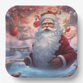 Whimsical Santa Claus 1 Pappteller (Vorderseite)