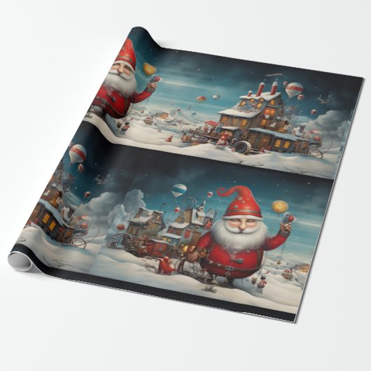 Whimsical Santa Claus 2 Geschenkpapier (Ungerollt)