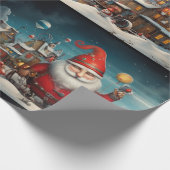 Whimsical Santa Claus 2 Geschenkpapier (Ecke)