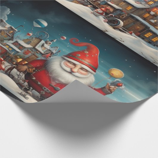 Whimsical Santa Claus 2 Geschenkpapier (Ecke)