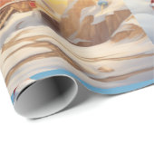 Whimsical Santa Claus 4 Geschenkpapier (Rolleneckpunkt)