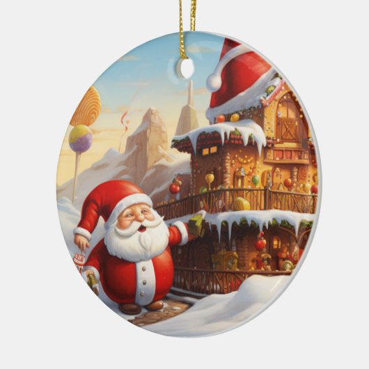Whimsical Santa Claus 4 Keramik Ornament (Links)
