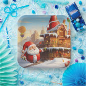 Whimsical Santa Claus 4 Pappteller (Party)