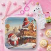Whimsical Santa Claus 4 Pappteller (Party)