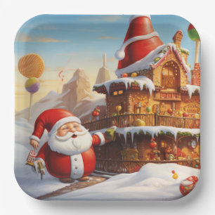 Whimsical Santa Claus 4 Pappteller