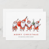 Whimsical Santa Claus Gnomes Weihnachtskonzern Feiertagskarte (Vorne/Hinten)