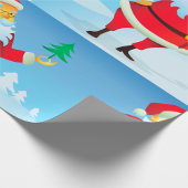 Whimsical Santa Claus mit Mini Weihnachtsbaum Geschenkpapier