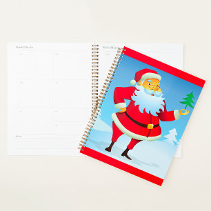 Whimsical Santa Claus mit Mini Weihnachtsbaum Planer