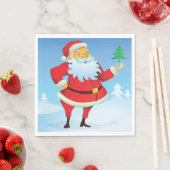 Whimsical Santa Claus mit Mini Weihnachtsbaum Serviette (Beispiel)