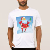 Whimsical Santa Claus mit Mini Weihnachtsbaum T-Shirt (Vorderseite)