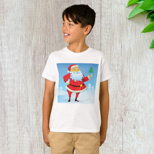 Whimsical Santa Claus mit Mini Weihnachtsbaum T-Shirt