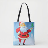 Whimsical Santa Claus mit Mini Weihnachtsbaum Tasche (Vorderseite)