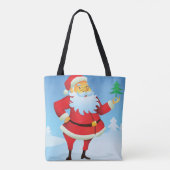 Whimsical Santa Claus mit Mini Weihnachtsbaum Tasche (Rückseite)