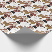 Whimsical Santa Claus und Rentier Geschenkpapier (Ecke)