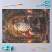 Whimsical Santa Claus vor der Tür Seidenpapier (Basteln)