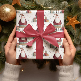 Whimsical Santa Claus Wrapping Paper Geschenkpapier