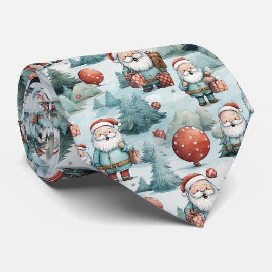 Whimsical Santa Clause Krawatte (Gerollt)