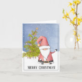 Whimsical Santa Custom Christmas Karte (Gelbe Blume)