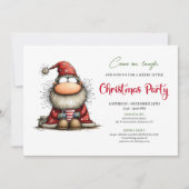 Whimsical Santa Hand Drawn Holiday Party Invite Einladung (Vorderseite)