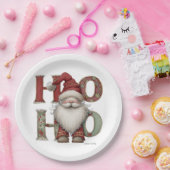 Whimsical Santa HO HO HO Paper Plates Pappteller (Party)
