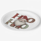 Whimsical Santa HO HO HO Paper Plates Pappteller (Schrägansicht)