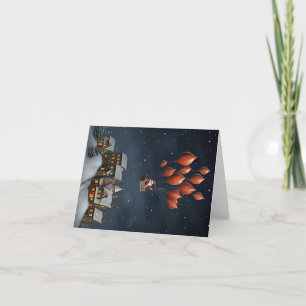 Whimsical Santa Holiday Card Leere Innen Feiertagskarte