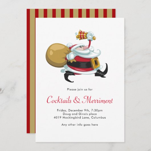 Whimsical Santa Holiday Party Einladung (Vorne/Hinten)